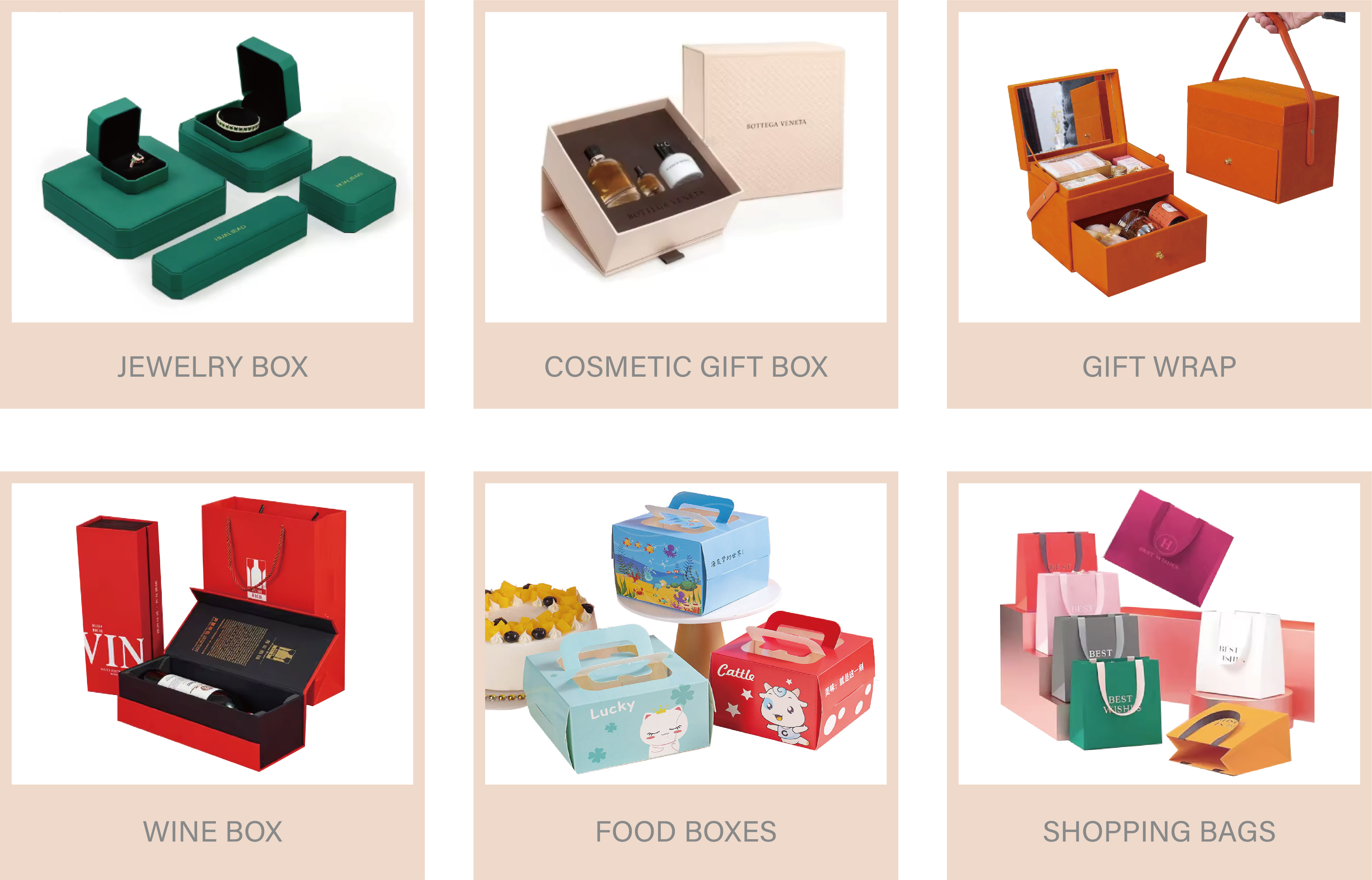 Product Applications - Jewelry Box, Cosmetic Gift Box, Gift Wrap, Wine Box, Food Boxes, Shopping Bags