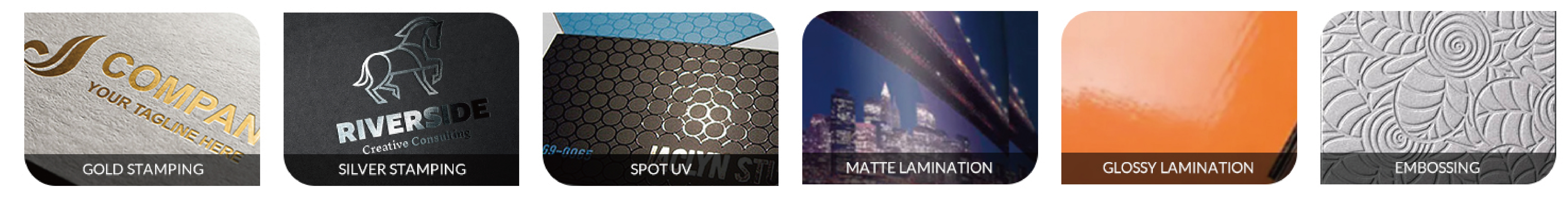 Surface Finishing - Gold Stamping, Silver Stamping, Spot UV, Matte Lamination, Glossy Lamination, Embossing